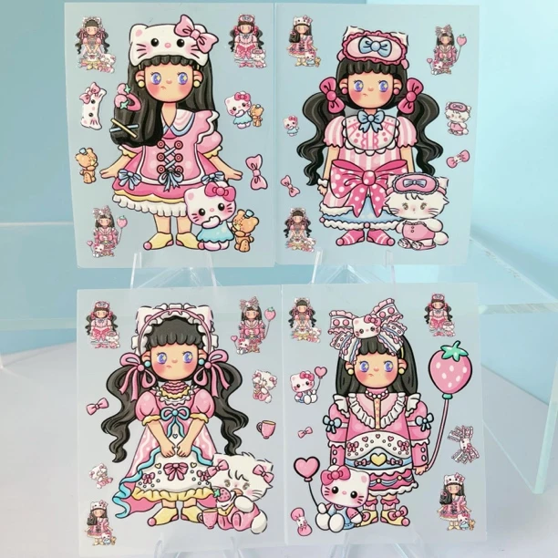 momoko果冻浮雕贴纸diy手机壳背卡素材防水8*9.5cm