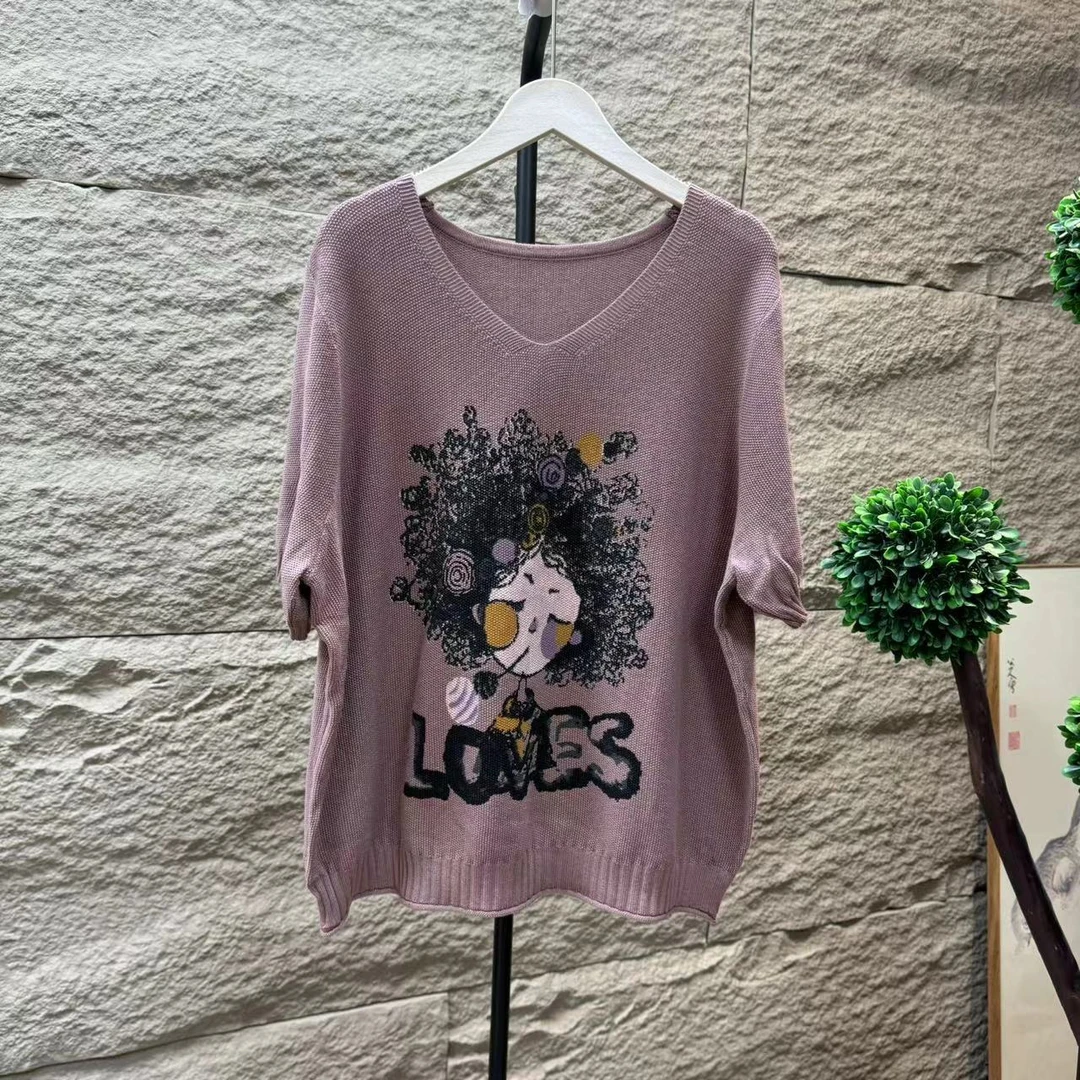 11158新款夏季简约休闲印花减龄短袖T恤