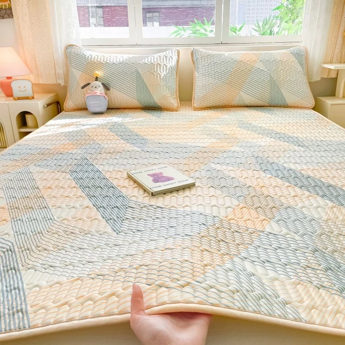 【2米加厚床单款乳胶凉席三件套】2*2.2米/实物以直播间介绍为准