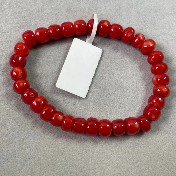 天然红珊瑚阿卡老型单圈 无优化