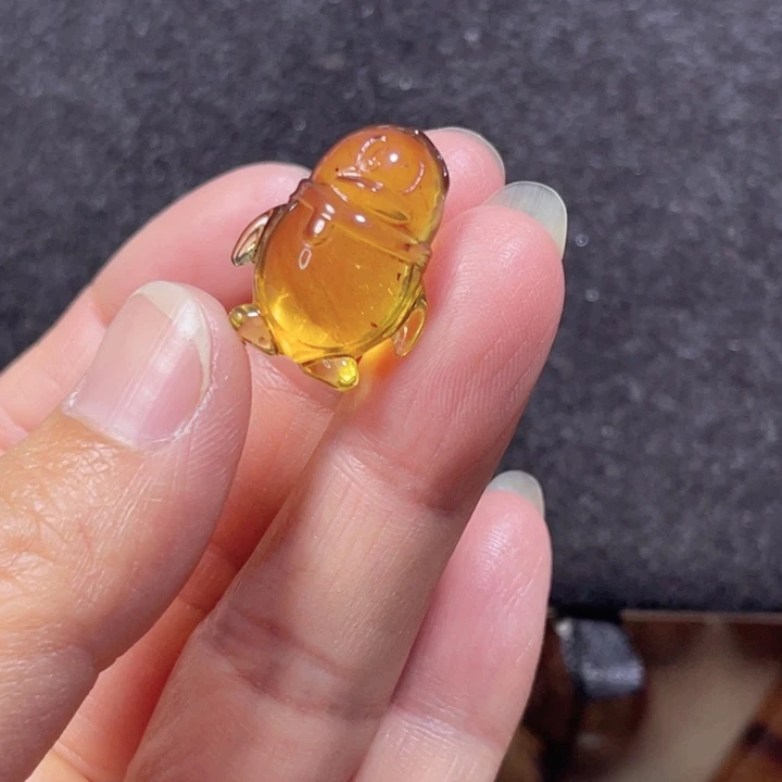 裸石琥珀未镶嵌天然缅甸琥珀小企鹅