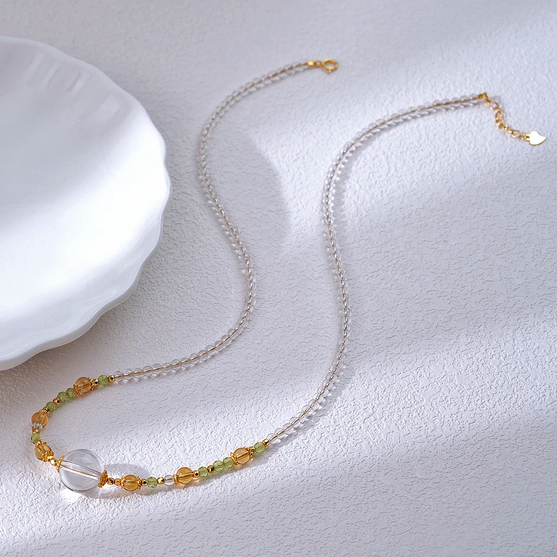 【幸福力】水晶项链925（天然珠宝多样性发其一）