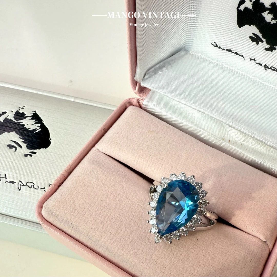 铜合金戒指 JBK蓝色戒指复古轻奢镶嵌高级百搭时尚[正品中古]2