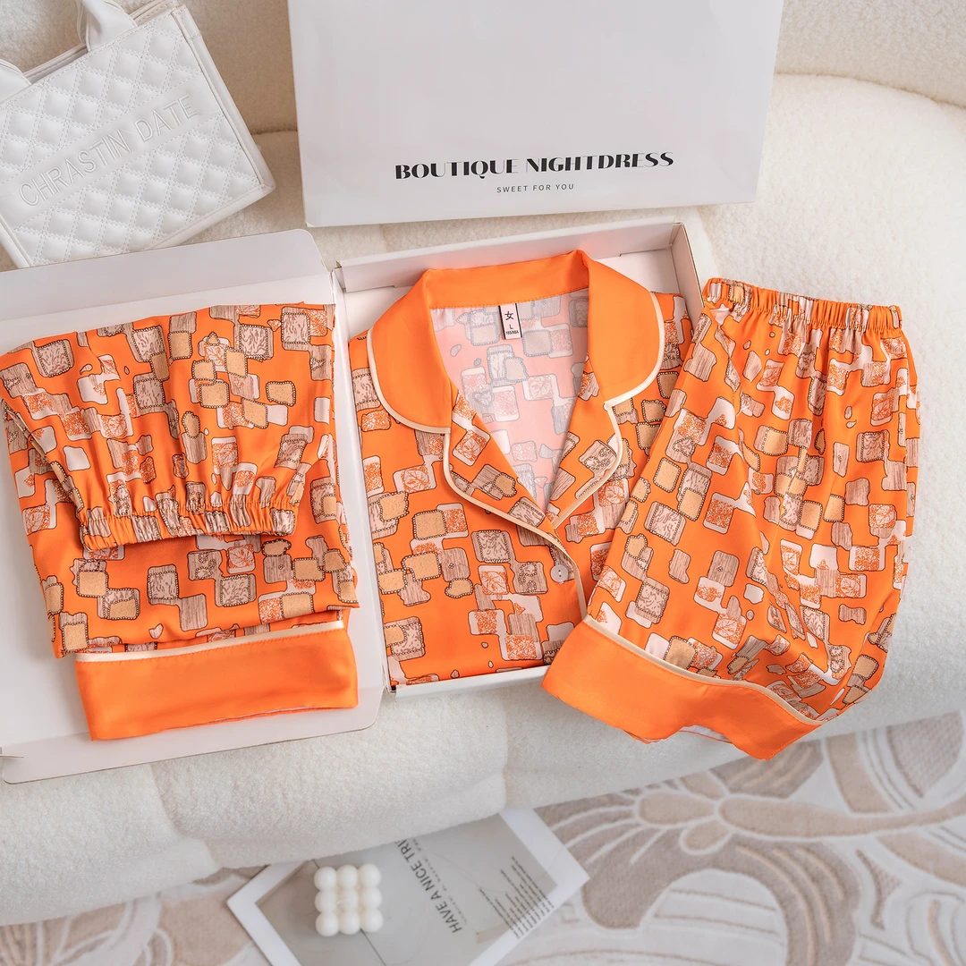 达芬奇密码新款方格世界网红爆款女套头睡衣家居服薄款套装宽松