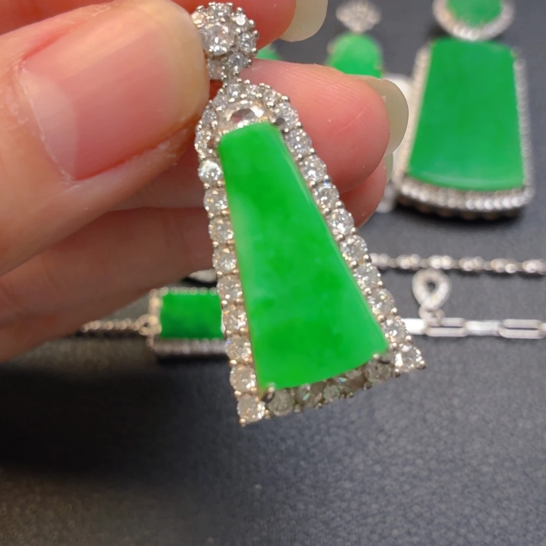 翡翠银S925镶嵌吊坠(不含链)