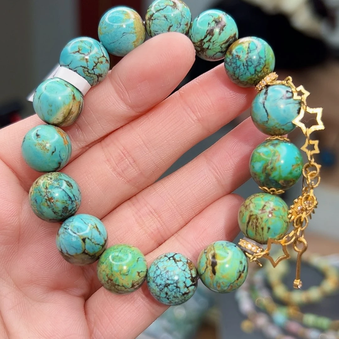 绿松石珠宝奇石18K金镶嵌