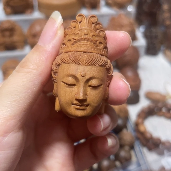 万***休檀香木其他印度迈索尔老山檀香观音菩萨