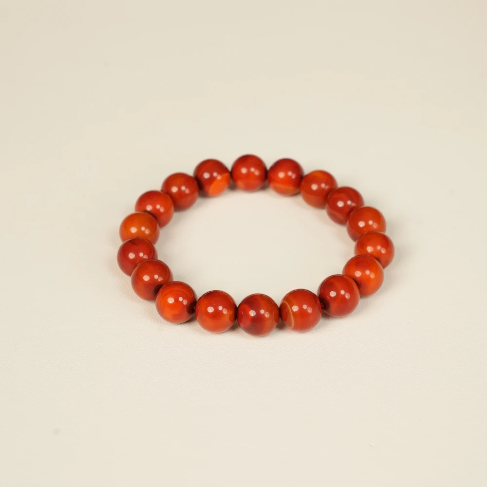 天然战国红玛瑙玉石圆珠手串10mm多样性任发其一MN123