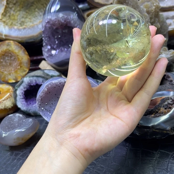 水晶未镶嵌发饰爆彩黄球