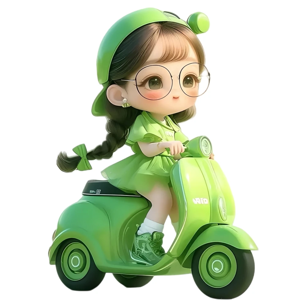 超酷电动车小女孩贴纸电动车专用贴纸创意个性自粘贴画防水防晒
