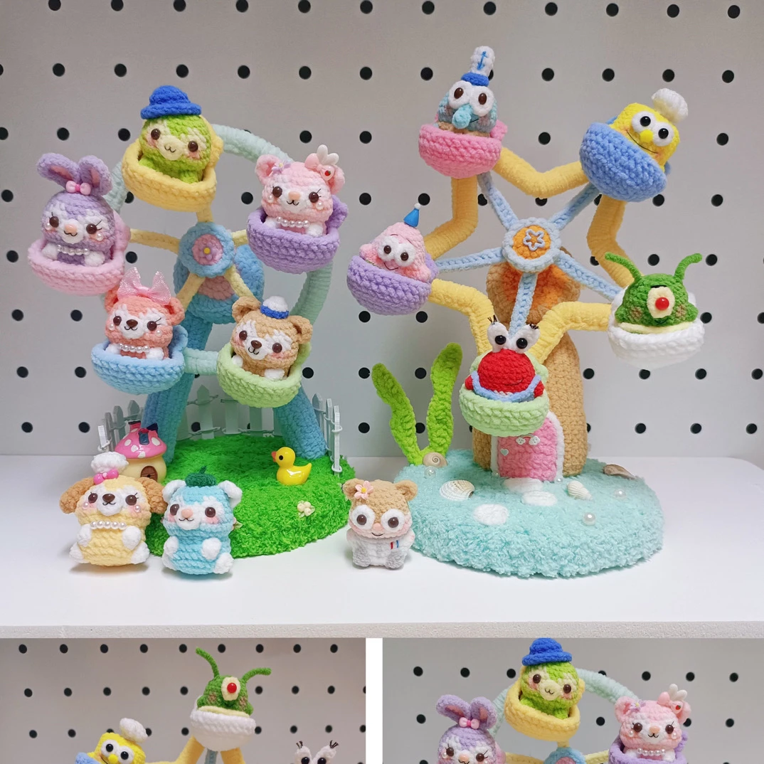 可萌的手工  钩针编织电动可旋转摩天轮手工编织材料包含视频教程