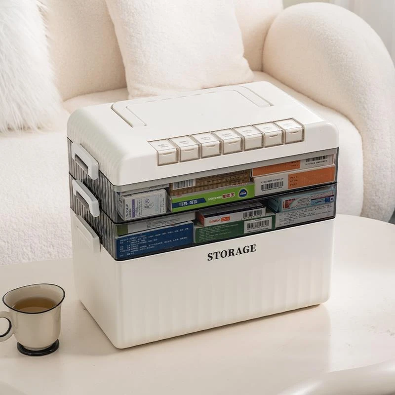 药箱家庭装大号高颜值家用常备医用药品大容量多层分格收纳储物箱