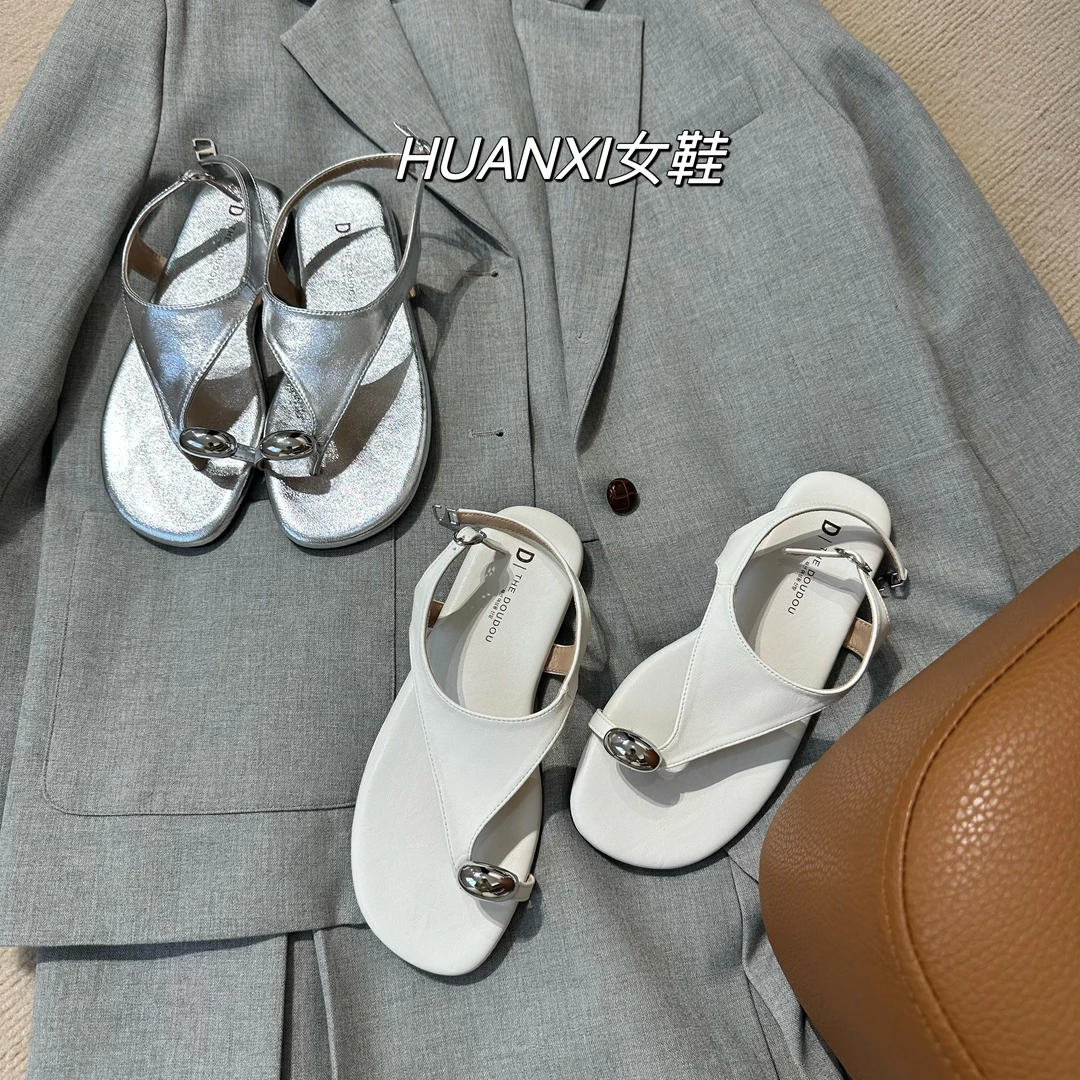 时装凉鞋坡跟凉鞋软底露趾凉鞋休闲丁字式扣带高跟