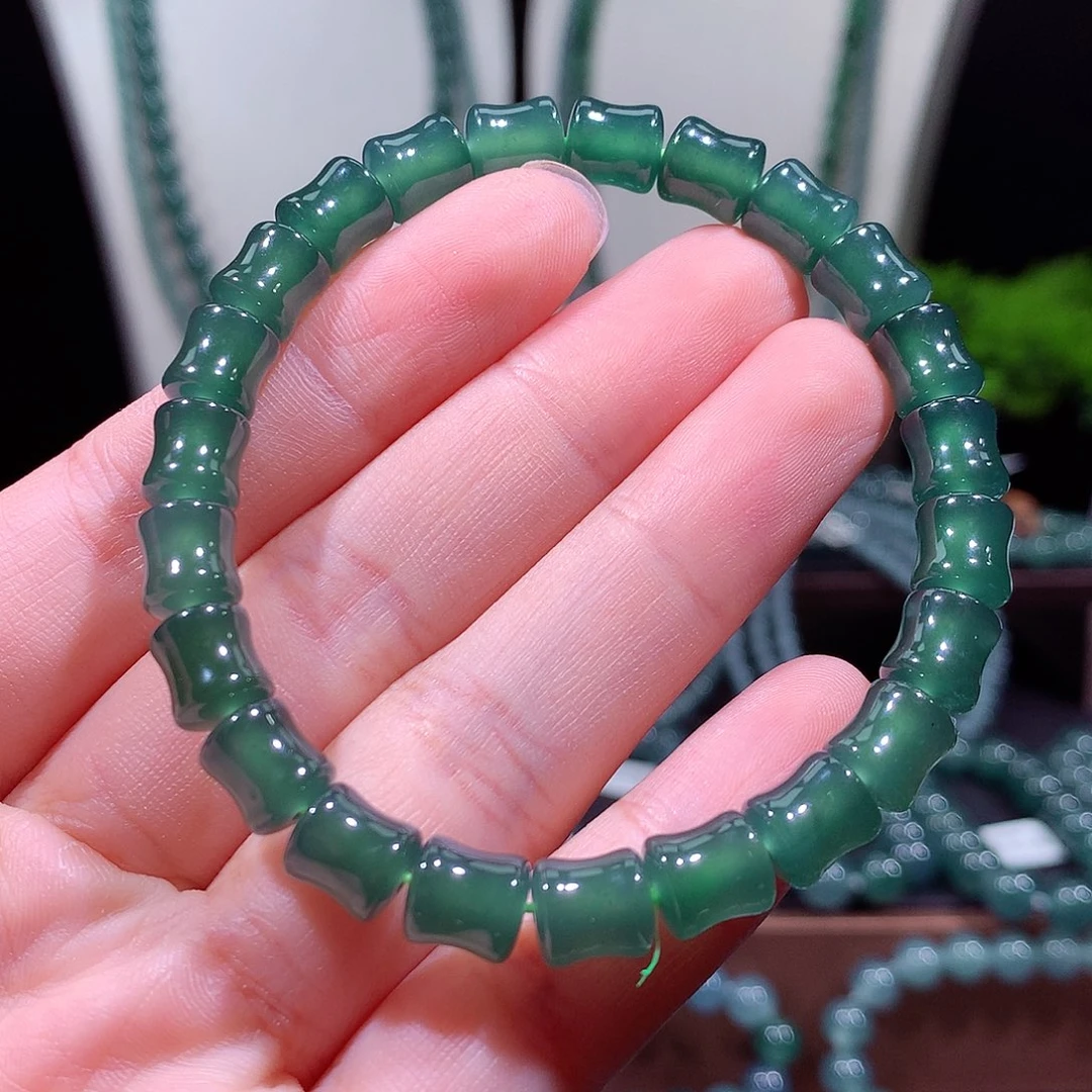 翡翠未镶嵌手链天然a货翡翠手串75