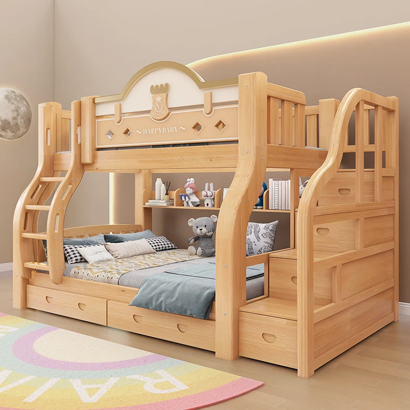 实木简约子母床双层床两层床上下床铺上下床高低儿童床成人学生床