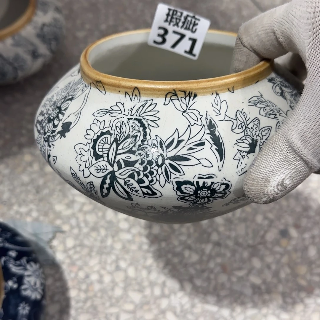 瓷片景德镇手工花盆