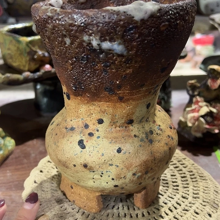 福利手工粗陶高温花盆