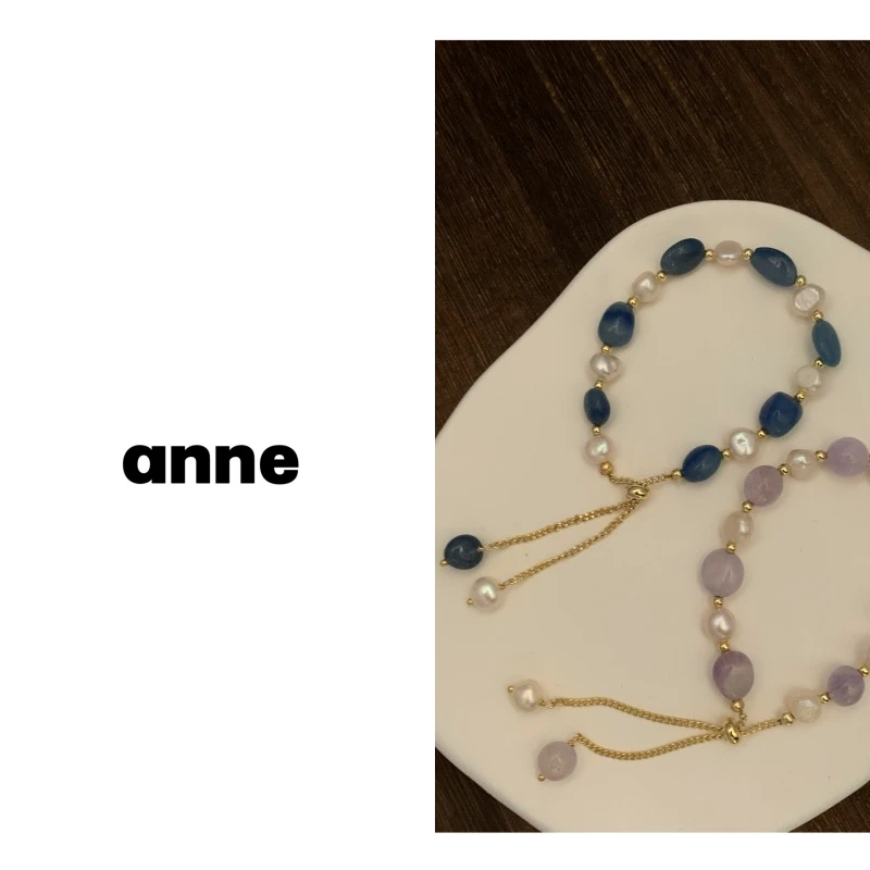 铜合金手链 【春色朝暮】串珠手拉式手链百搭小众手工手串