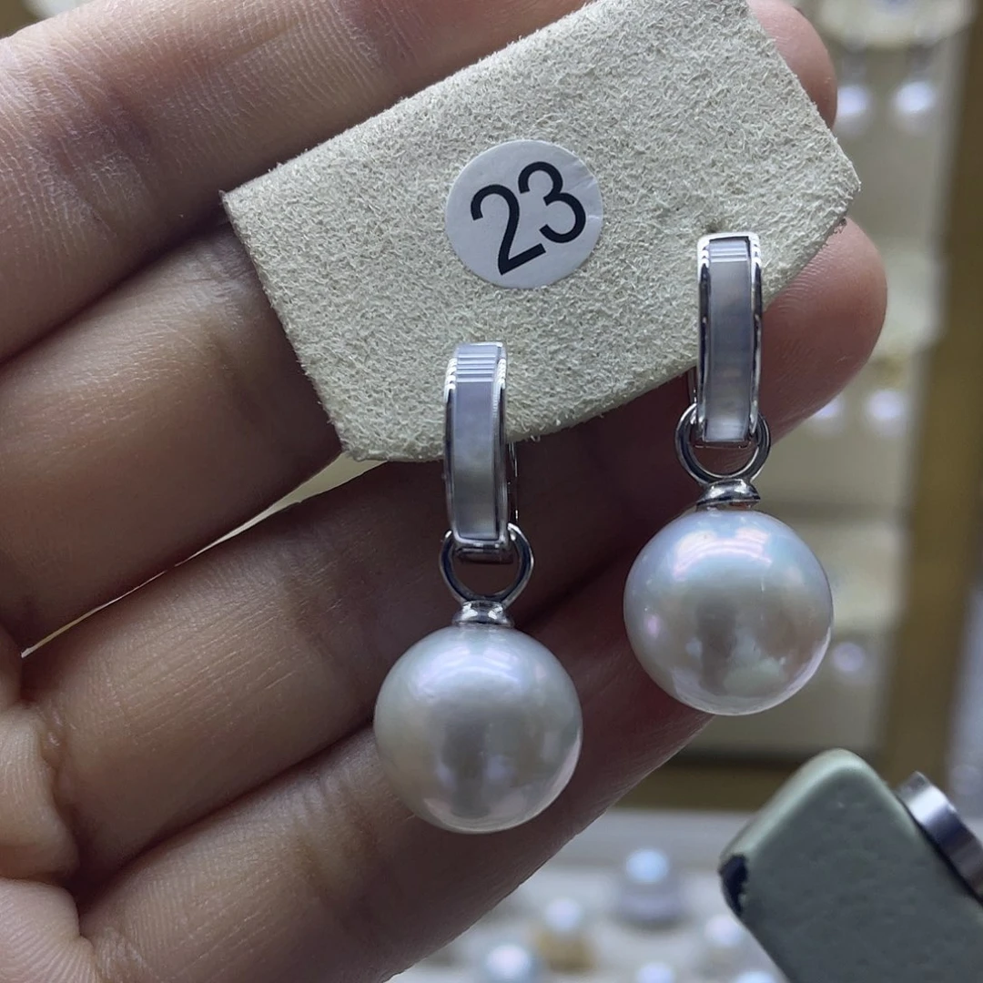 淡水珍珠耳饰银S925镶嵌