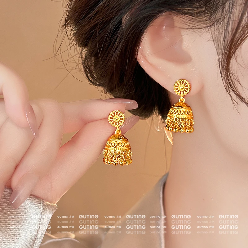 铜合金耳饰 19602新中式铃铛流苏耳环女中国风首饰经典大气耳饰