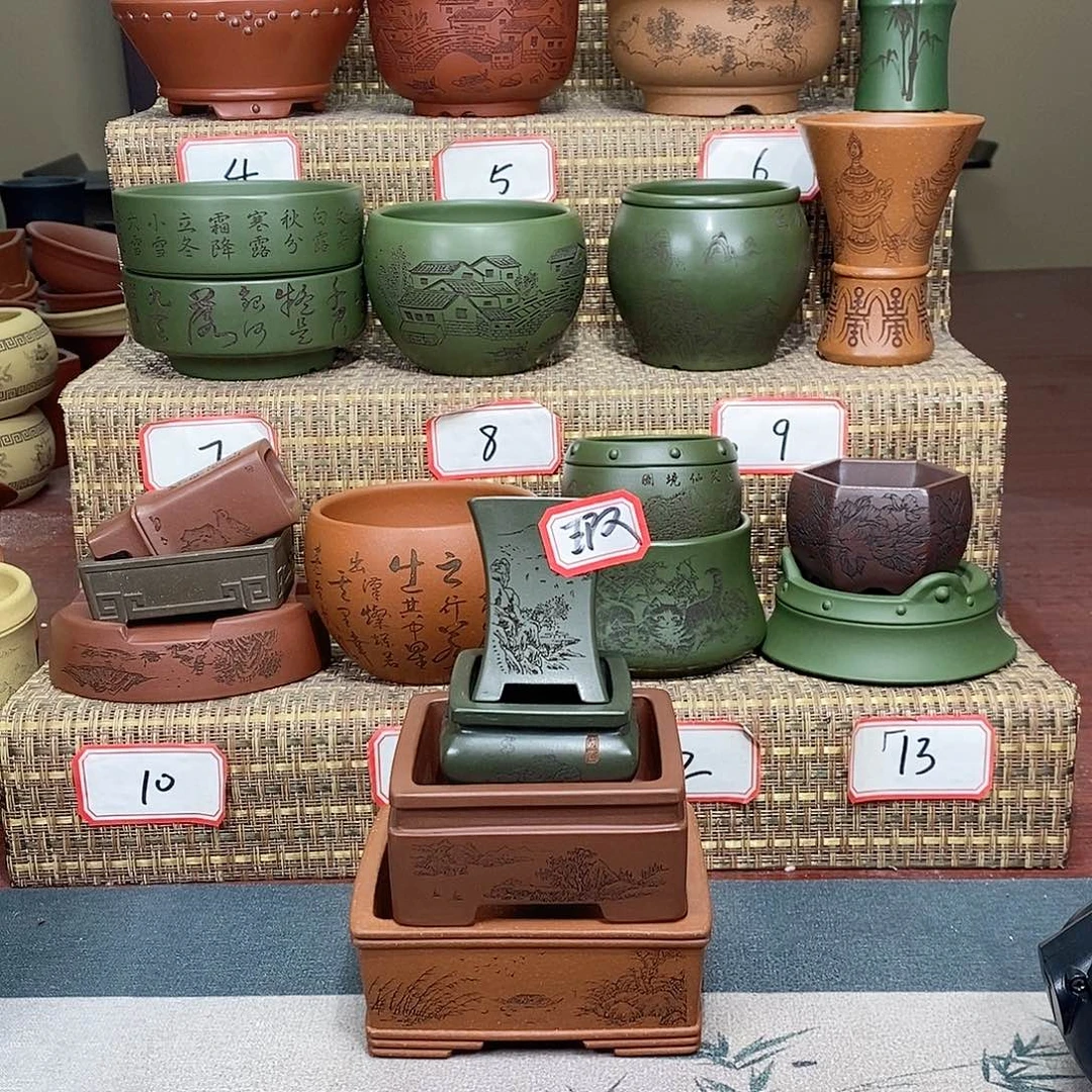 紫砂花盆我在等一