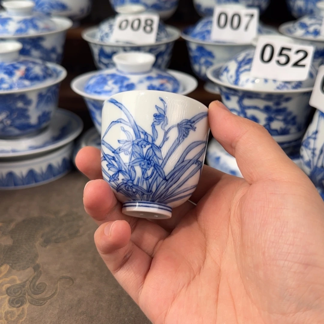 景德镇手绘兰花闻香杯