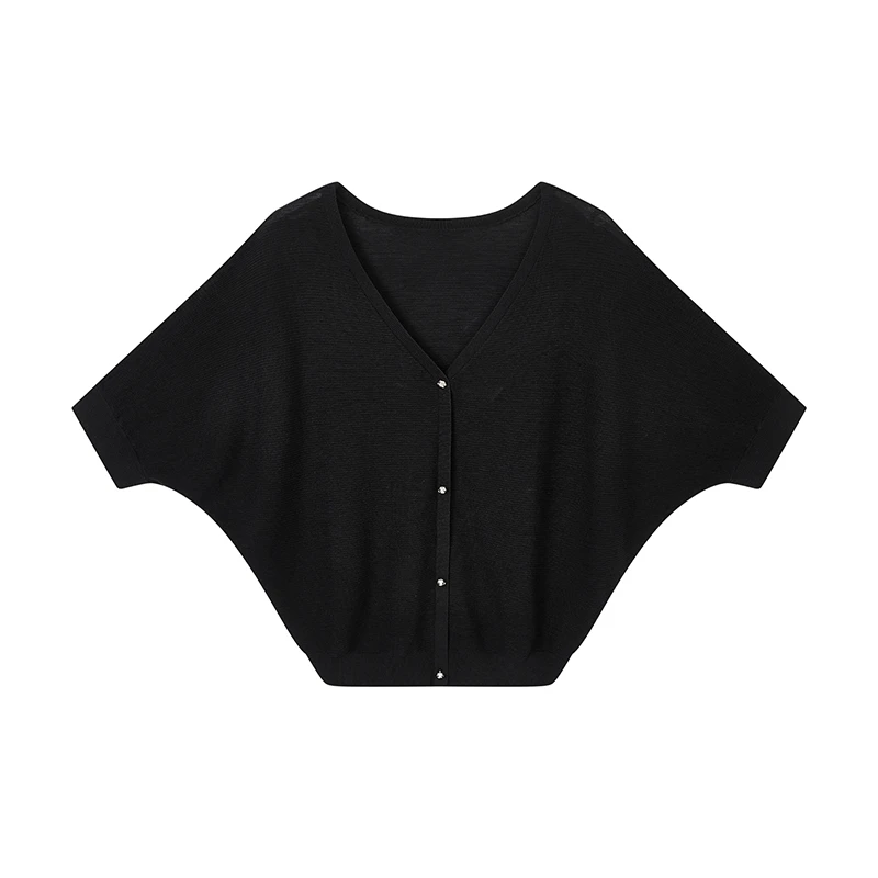 【达人专属】时尚慵懒宽松V领上衣N2514