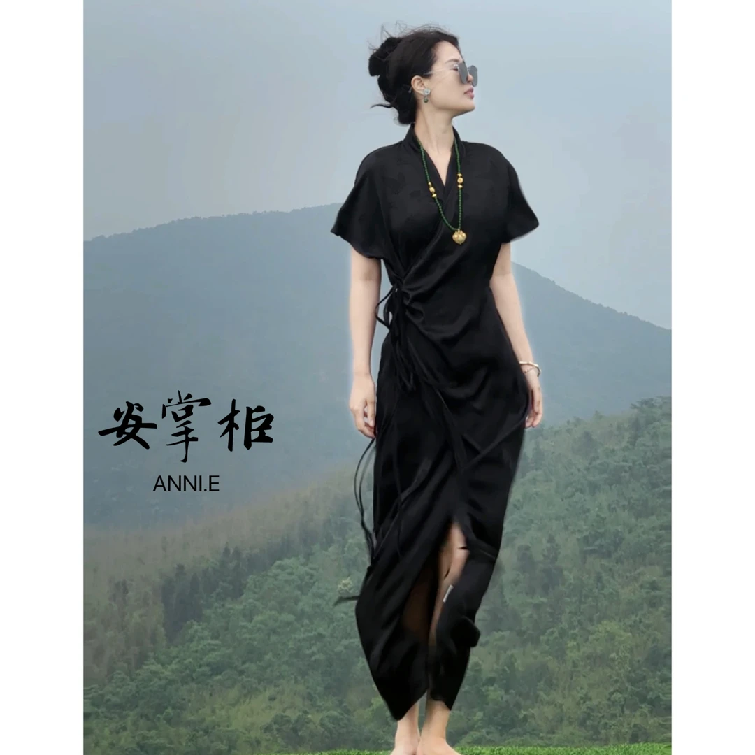 安掌柜【蝶●花罗】2.0新中式女国风高端精致清冷古风连衣裙DHL1002