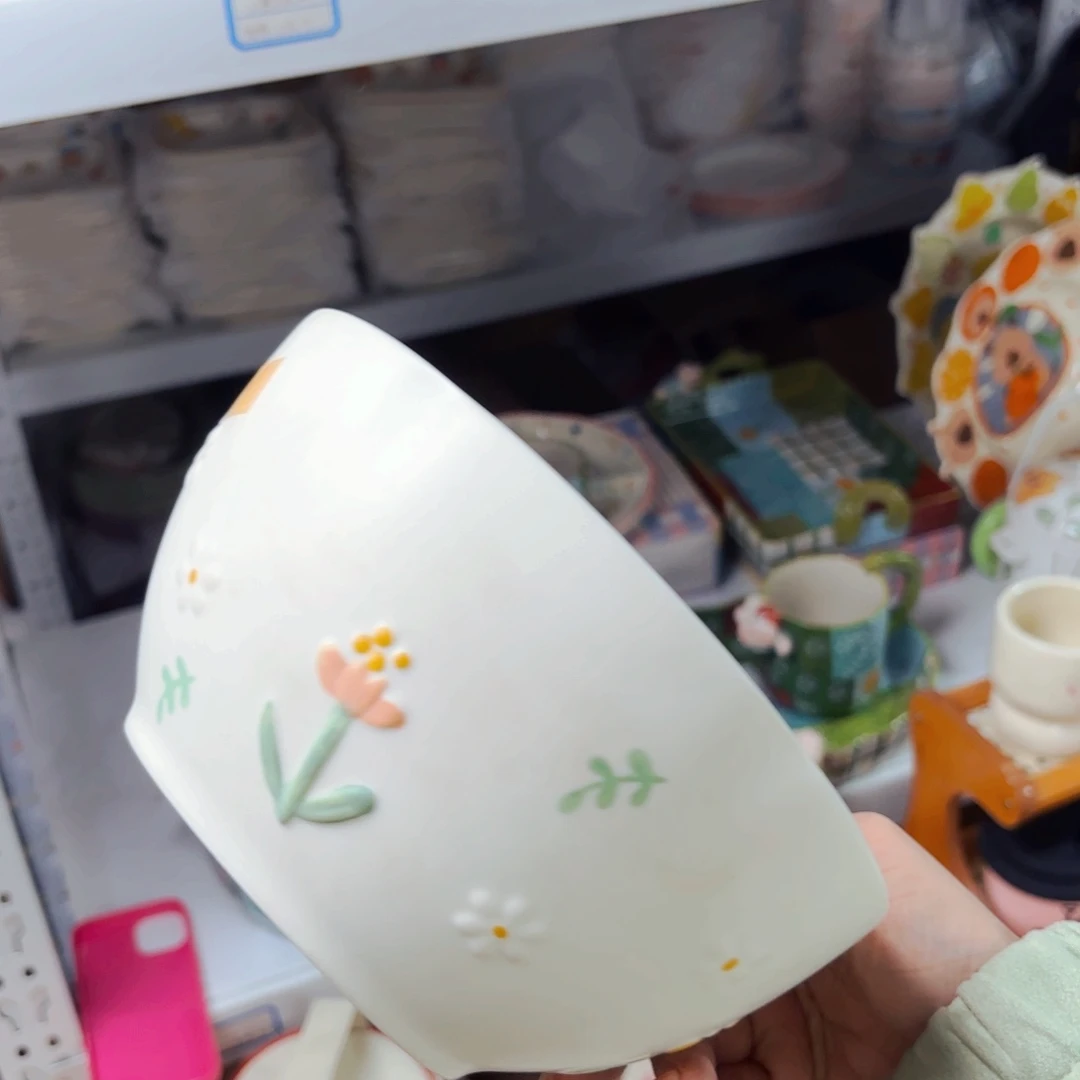 陶瓷小雏菊八寸汤饭碗哑光釉