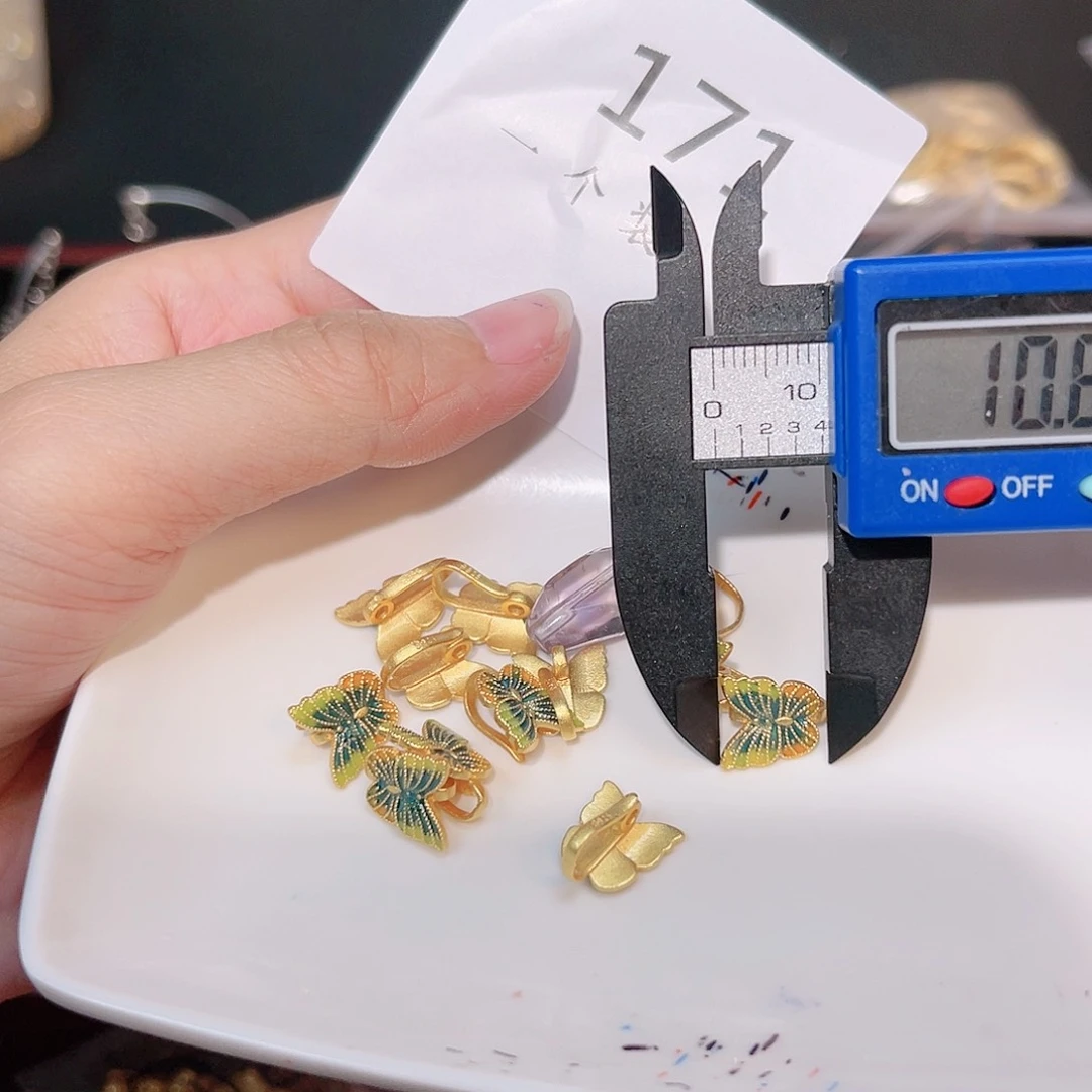 水晶珠宝半成品银S925镀金镶嵌171