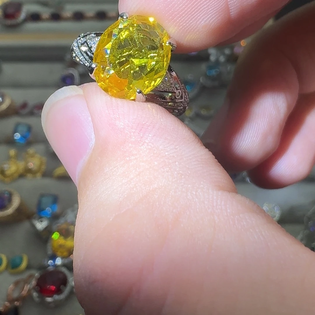 水晶戒指银S925镶嵌