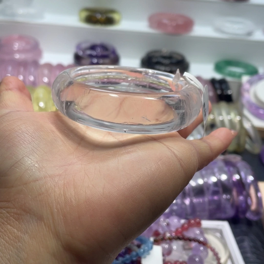 水晶手镯54.6圈口8号未镶嵌