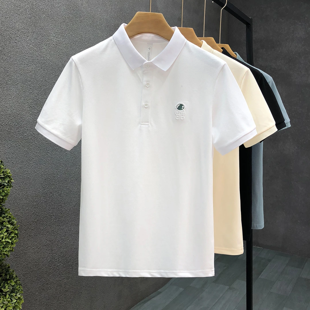 官方正品夏季新款流行白色短袖polo衫男士简约百搭翻领休闲t恤潮