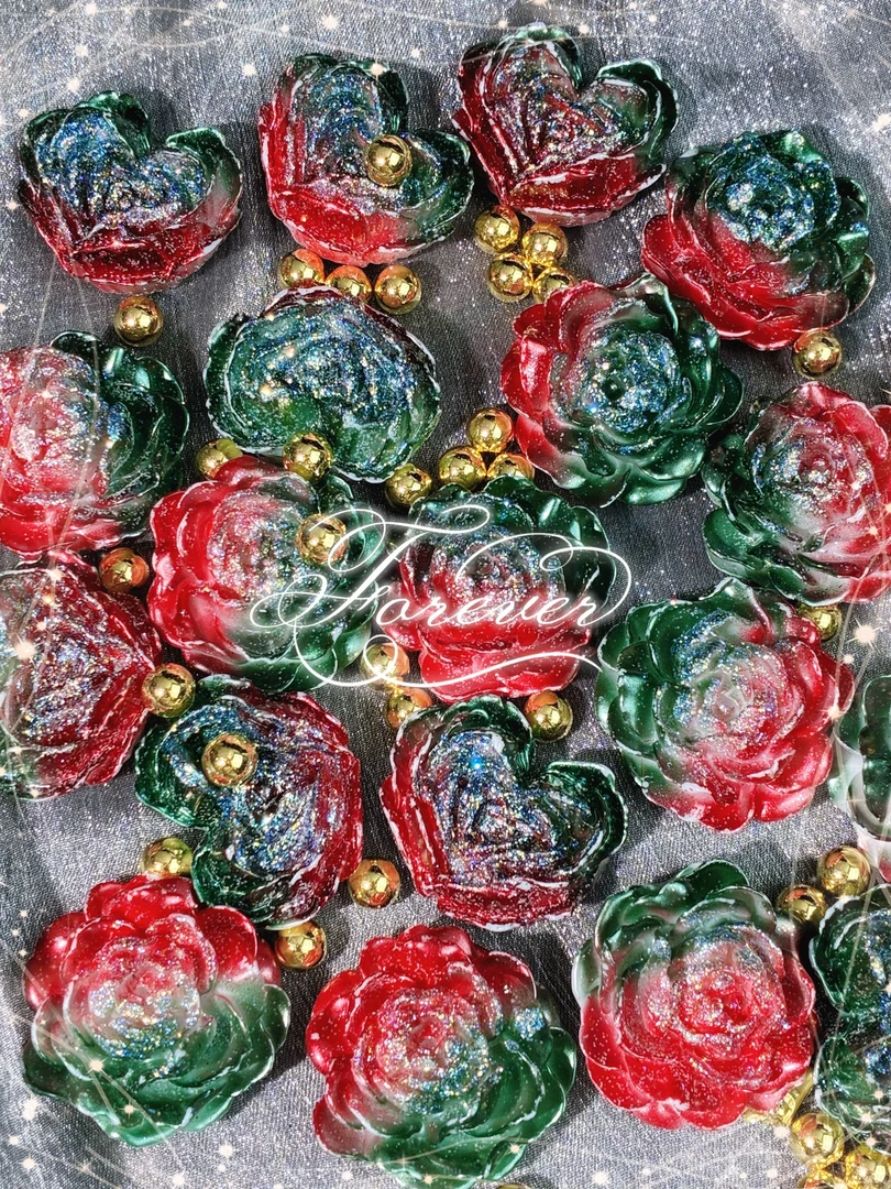 鲸鱼星球diy【星曜】 圣诞节限定款树脂美甲配饰手工DIY超闪彩色