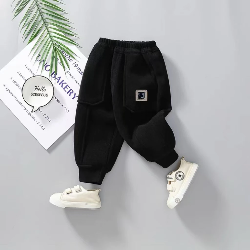 婴格朗迪K51男童洋气休闲裤加绒卫裤柔软舒适加厚秋冬