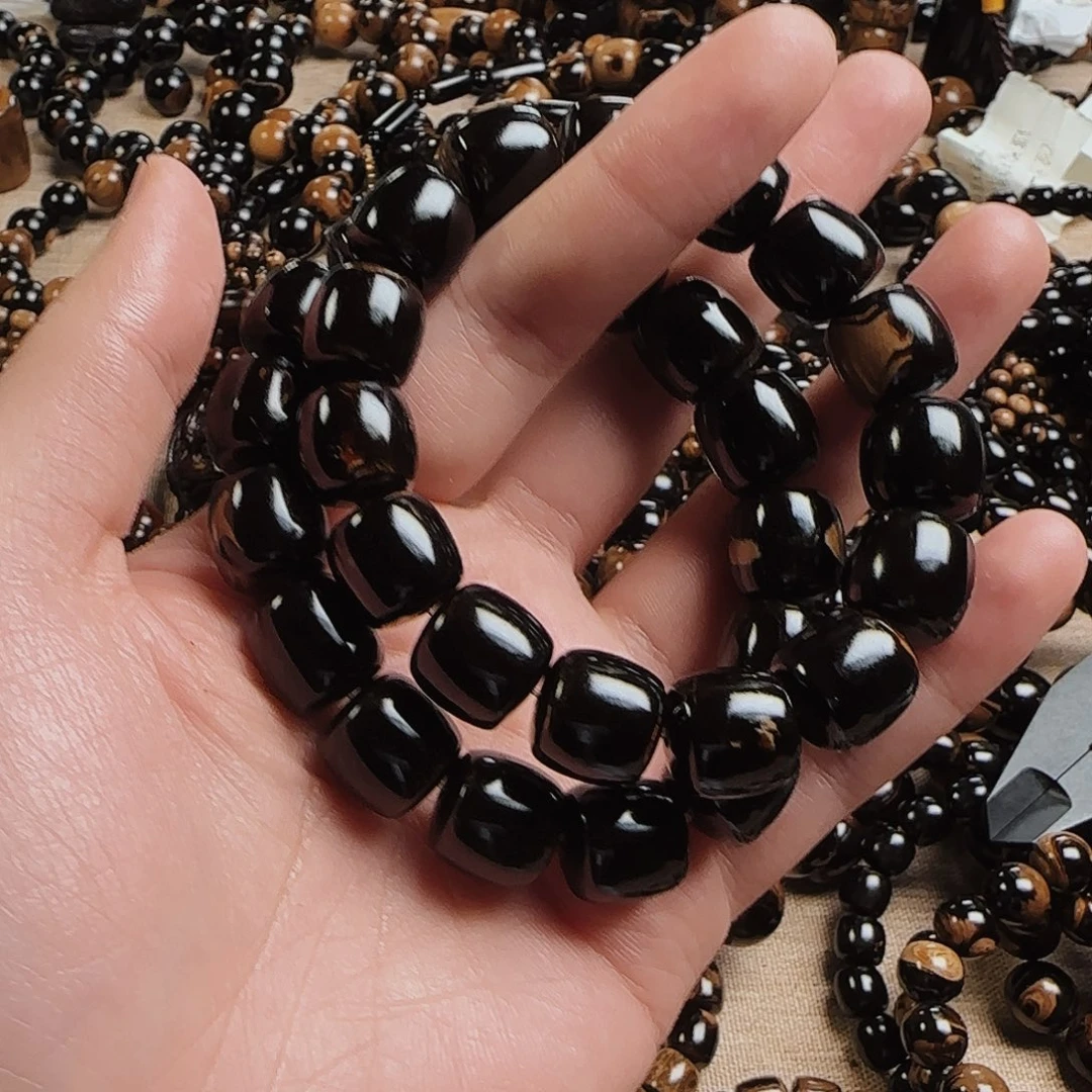 泥塑血柳1.4尺寸毕业黑手串