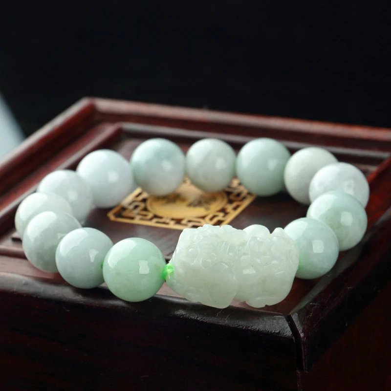 翡翠A货貔貅手链男士雕刻手串路路通手串女款手工时尚百搭9003