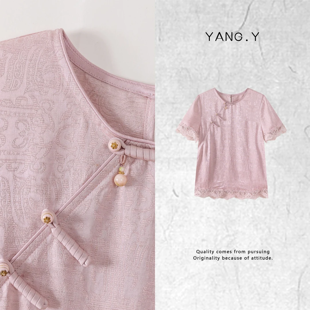 YANG.Y- 深圳原创新中式女装国风桑蚕丝亚麻25ss短袖50236