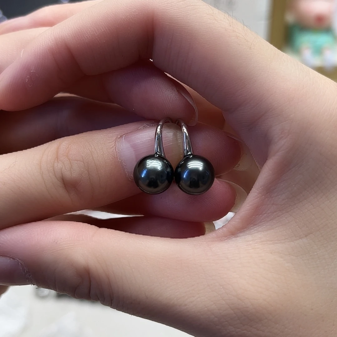银S925镶嵌耳饰海水珍珠