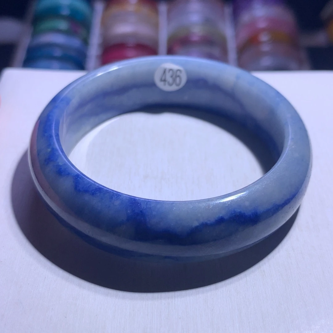 水晶银S925镶嵌手镯蓝线58.3圈436