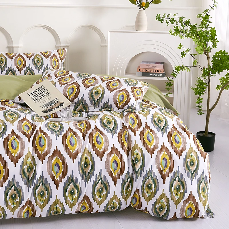 【四件套艾特莱斯绿】100%全棉四件套网纯棉柔软民族风NEW-