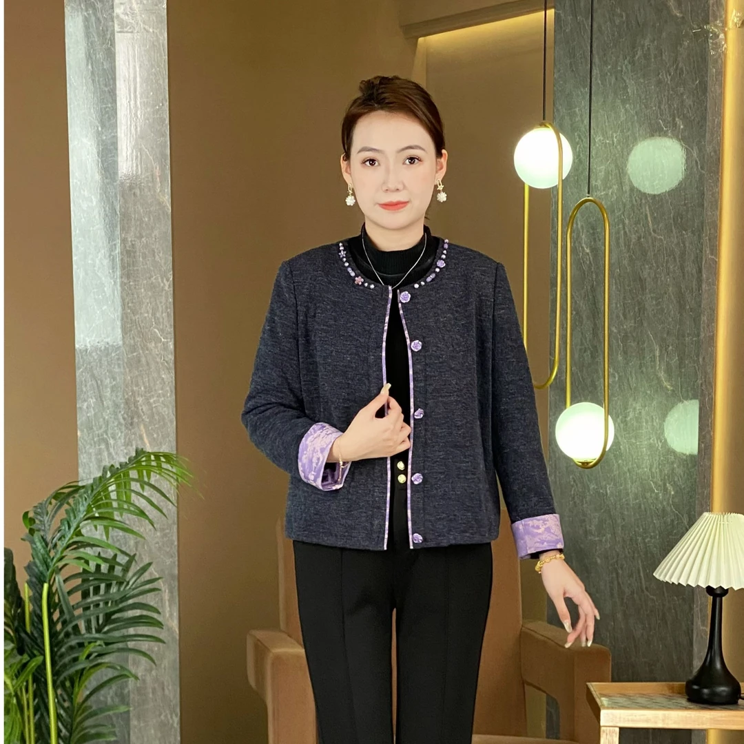 国风小香风外套洋气时尚减龄短外套气质休闲妈妈装百搭春秋外套