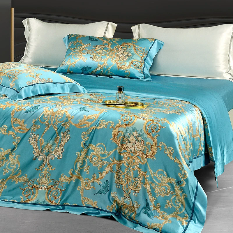 枕水人家四件套双面纯桑蚕丝四套件真丝19Mm款床单床上用品轻奢