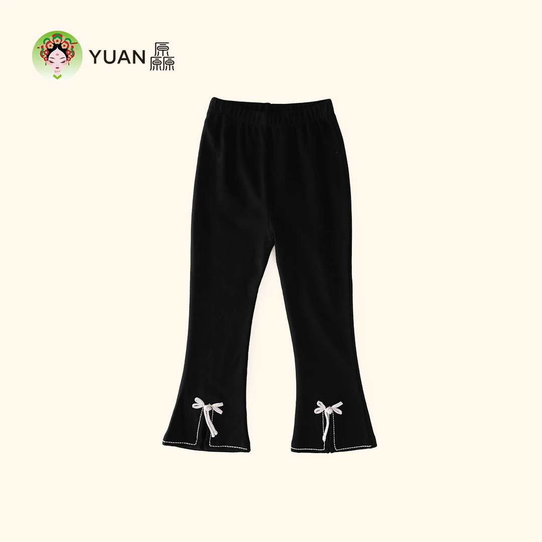 厵九分裤女长裤极简风休闲裤童装外穿裤子针织夏季喇叭裤时尚