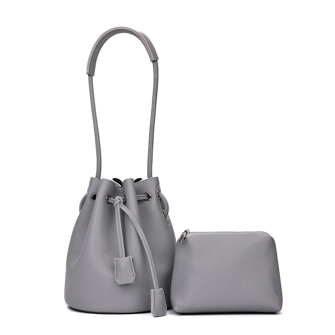 FIMKA潮流轻奢高级感灰色单肩斜挎水桶子母包