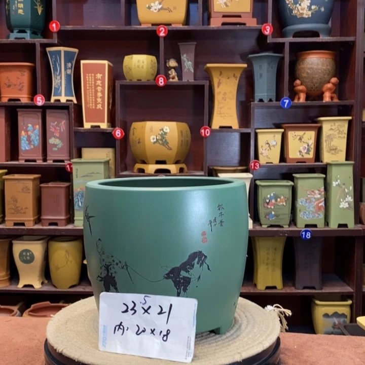 朱泥花盆紫砂作品