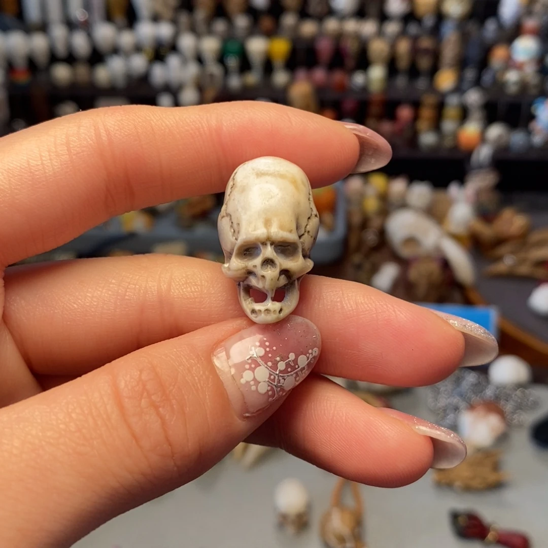 开***来菩提籽类配饰骷髅三通