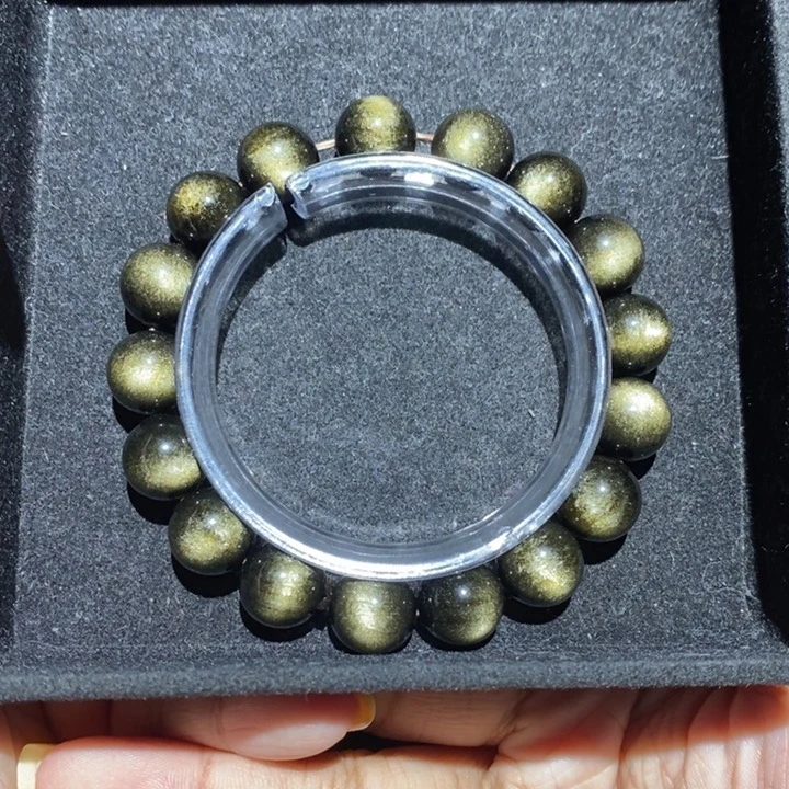 黑曜岩未镶嵌手链青**流