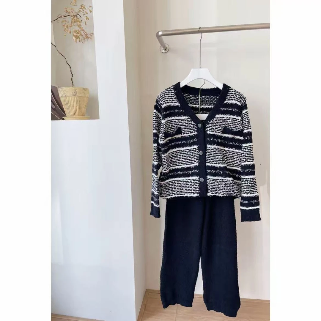 半边绒居家服睡衣套装保暖加绒高档可外穿秋冬家居服