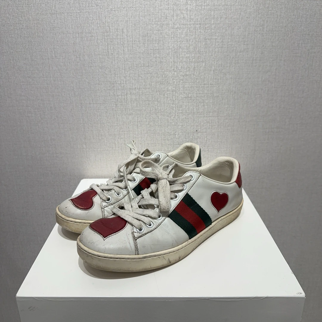 90新 GUCCI/古驰 爱心小白鞋 尺码37